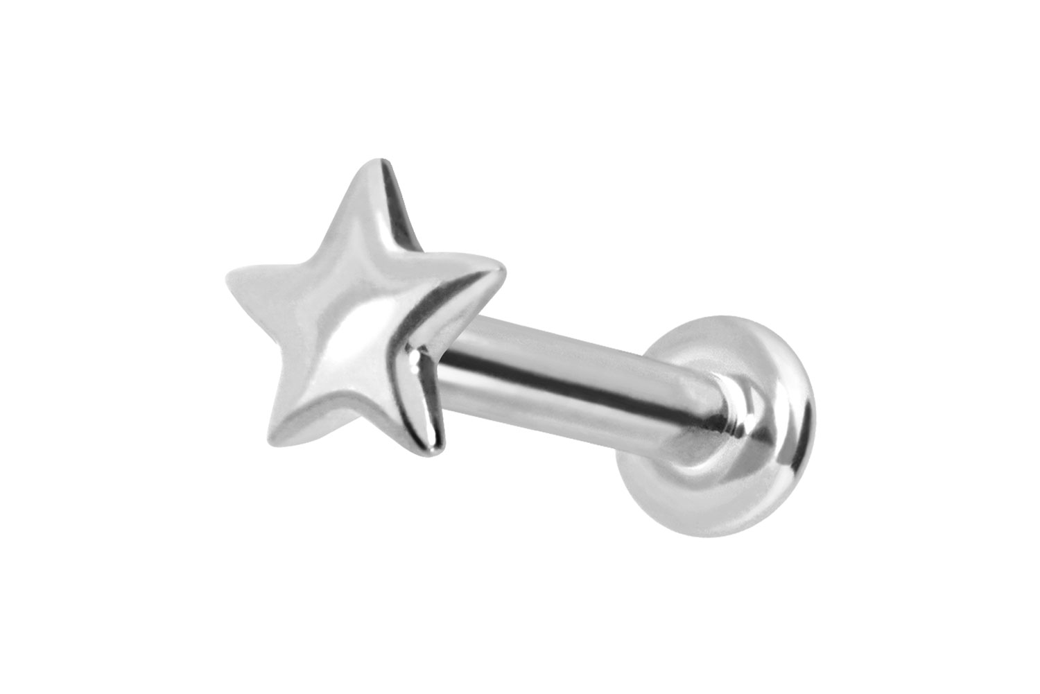 14 Karat Gold Labret Piercing mit Push Fit STERN